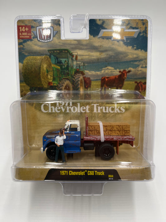 2024 M2 Machines Diorama 1971 Chevrolet C60 Truck Blue R04 see description 195H