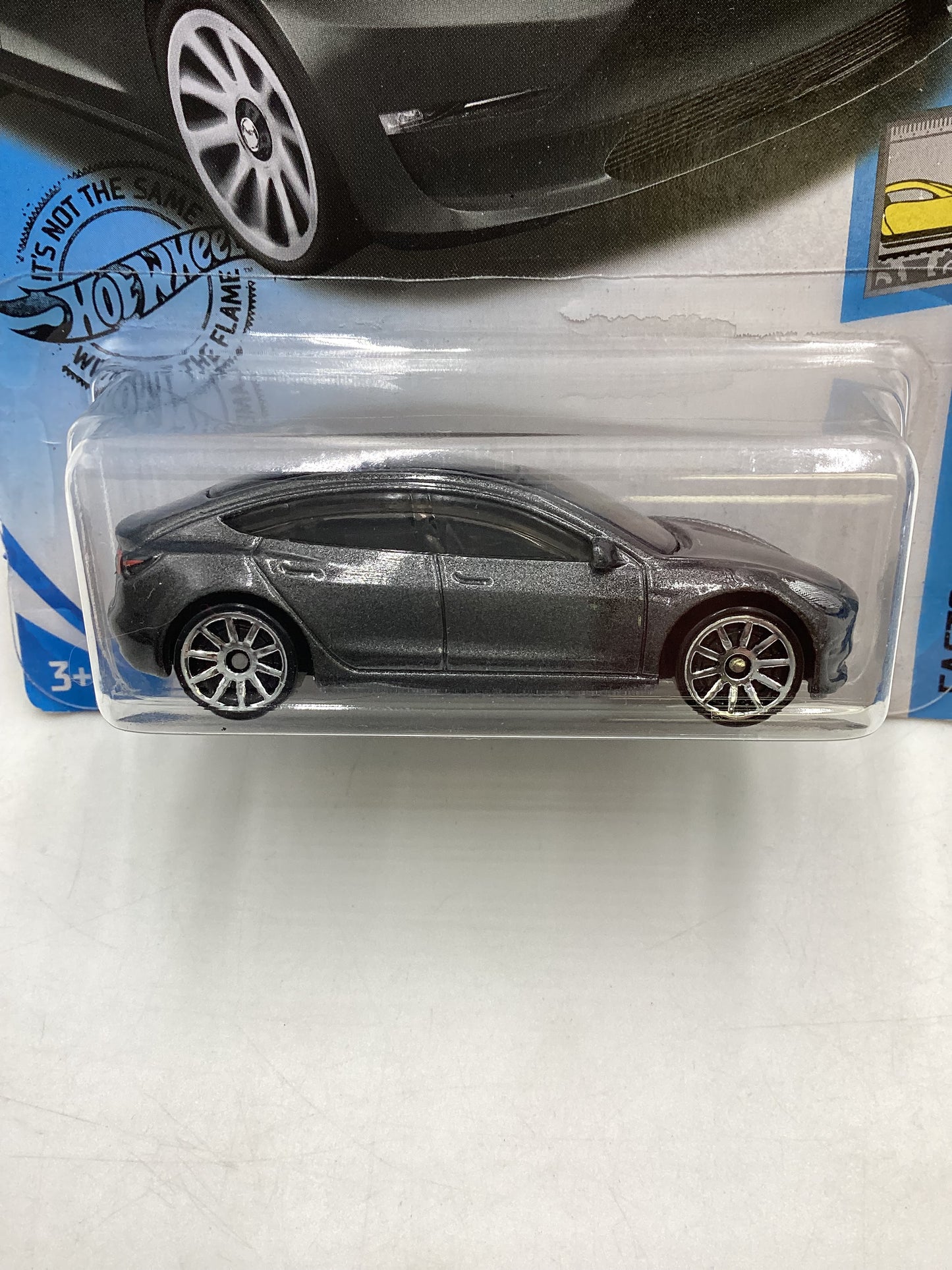 2020 Hot Wheels #112 Tesla Model 3 Silver (Slight Cracked Blister) 48F