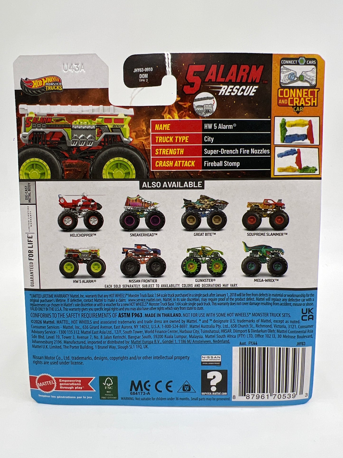 2026 Hot Wheels Monster Trucks  Champion Crashers #6 HW 5 Alarm 133E