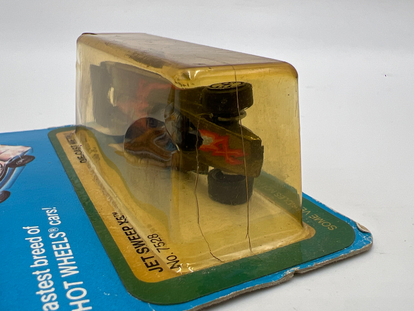 Hot Wheels Original 1983 Ultra Hots #7528 Jet Sweep X5 W/Protector Cracked Blister