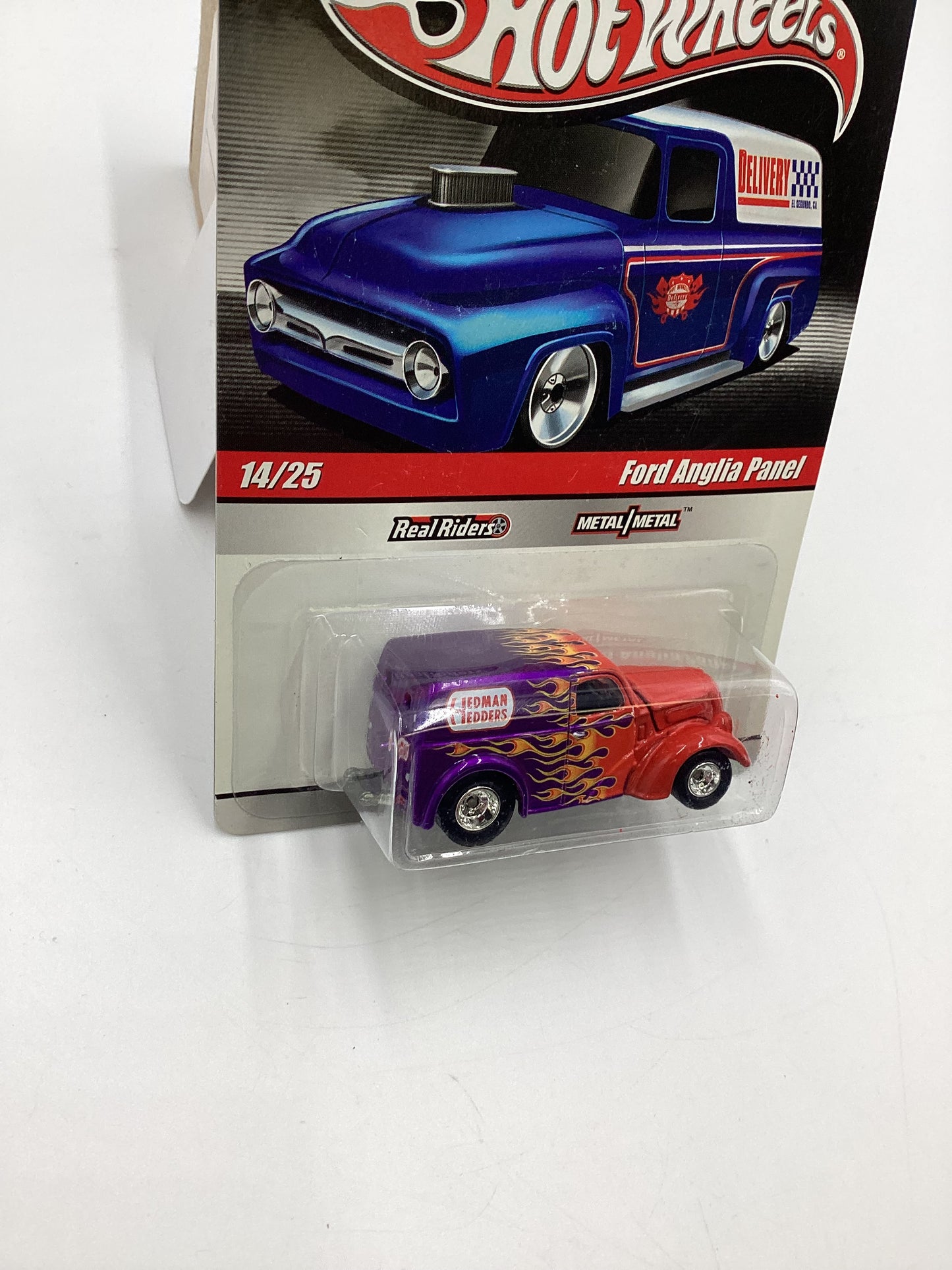 2010 Hot Wheels Premium Delivery Slick Rides #14 Ford Anglia Panel Purple/ Orange 245M