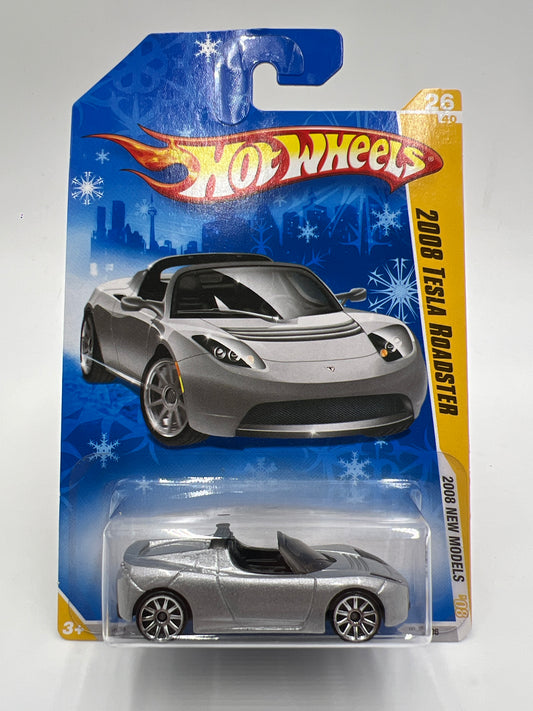 2008 Hot Wheels Target Exclusive Snowflake Card #26 2008 Tesla Roadster W/Protector