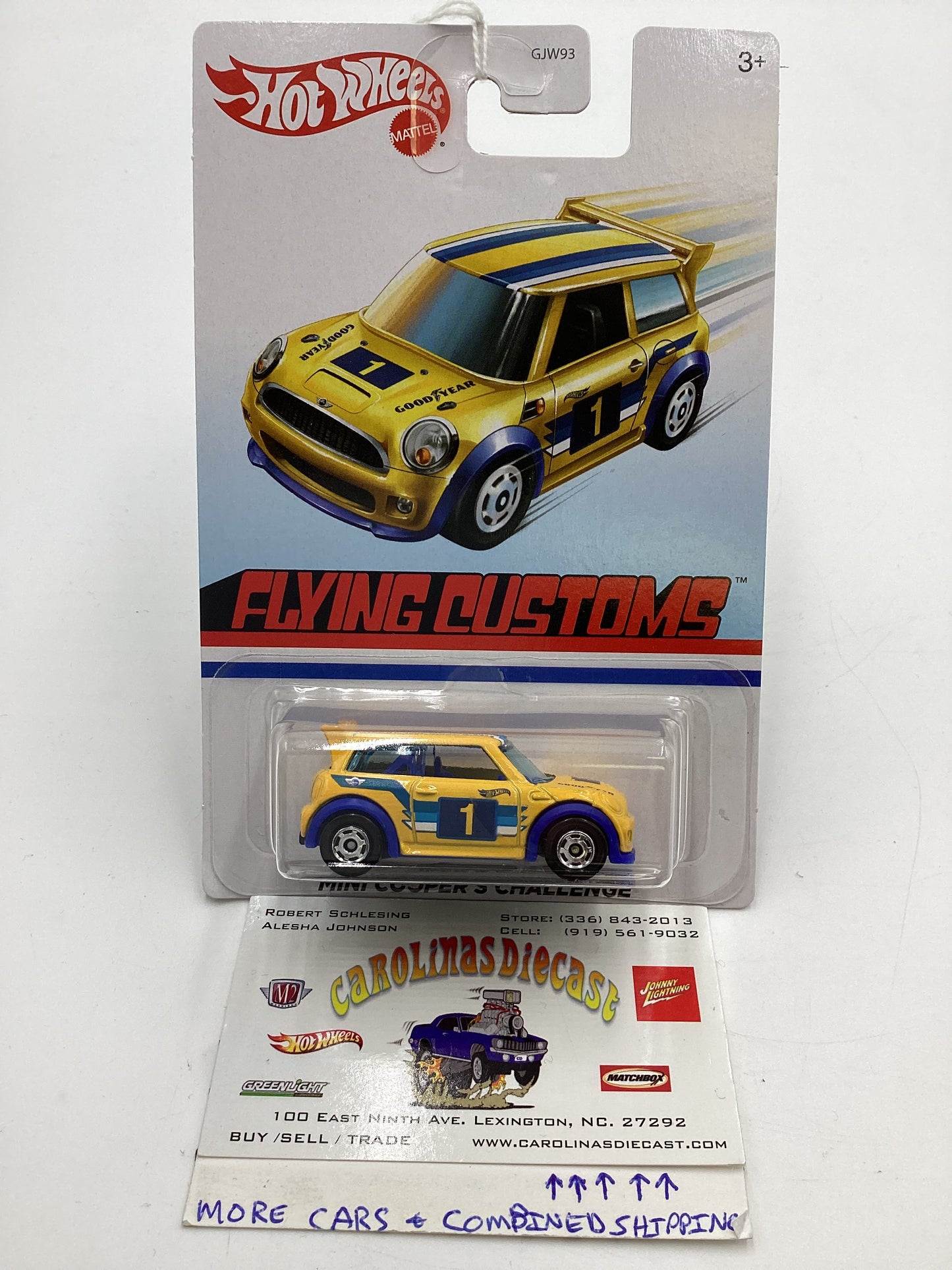 Hot Wheels Target Exclusive Flying Customs Mini Cooper S Challenge Yellow 156H