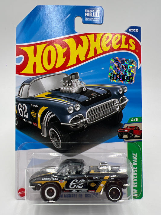 2025 Hot Wheels Factory Sealed Super Treasure Hunt #182 62 Corvette Gasser W/Protector