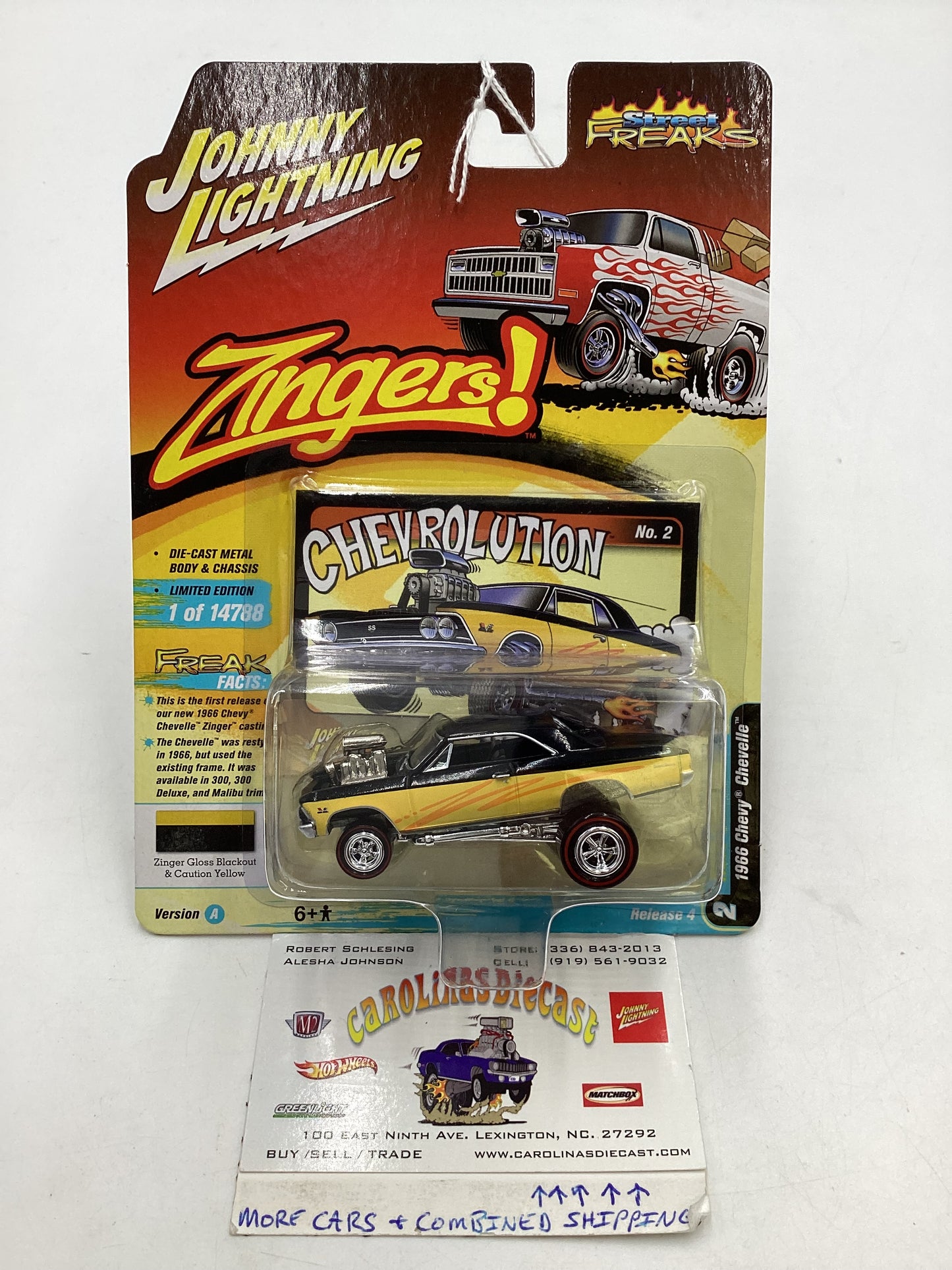 Johnny Lightning ZINGERS Series 2 1966 Chevy Chevelle Yellow/Black 186G