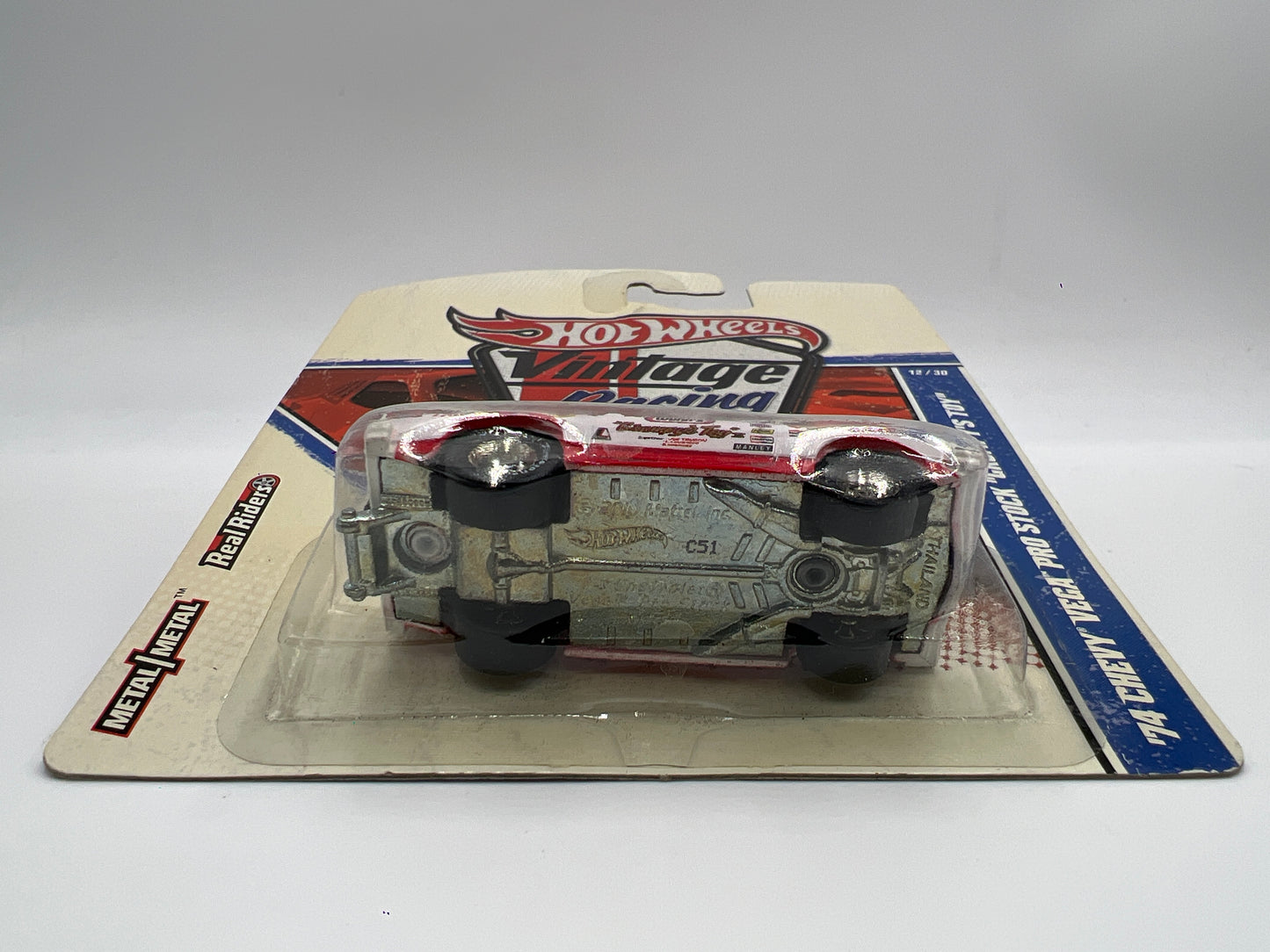 Hot Wheels Vintage Racing #12 74 Chevy Vega Pro Stock Grumpys Toy Red/White W/Protector
