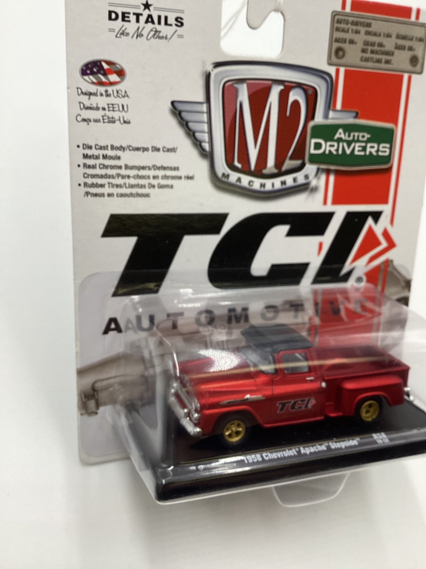 M2 Machines Auto Drivers TCI Automotive 1958 Chevrolet Apache Stepside Red R58 192G