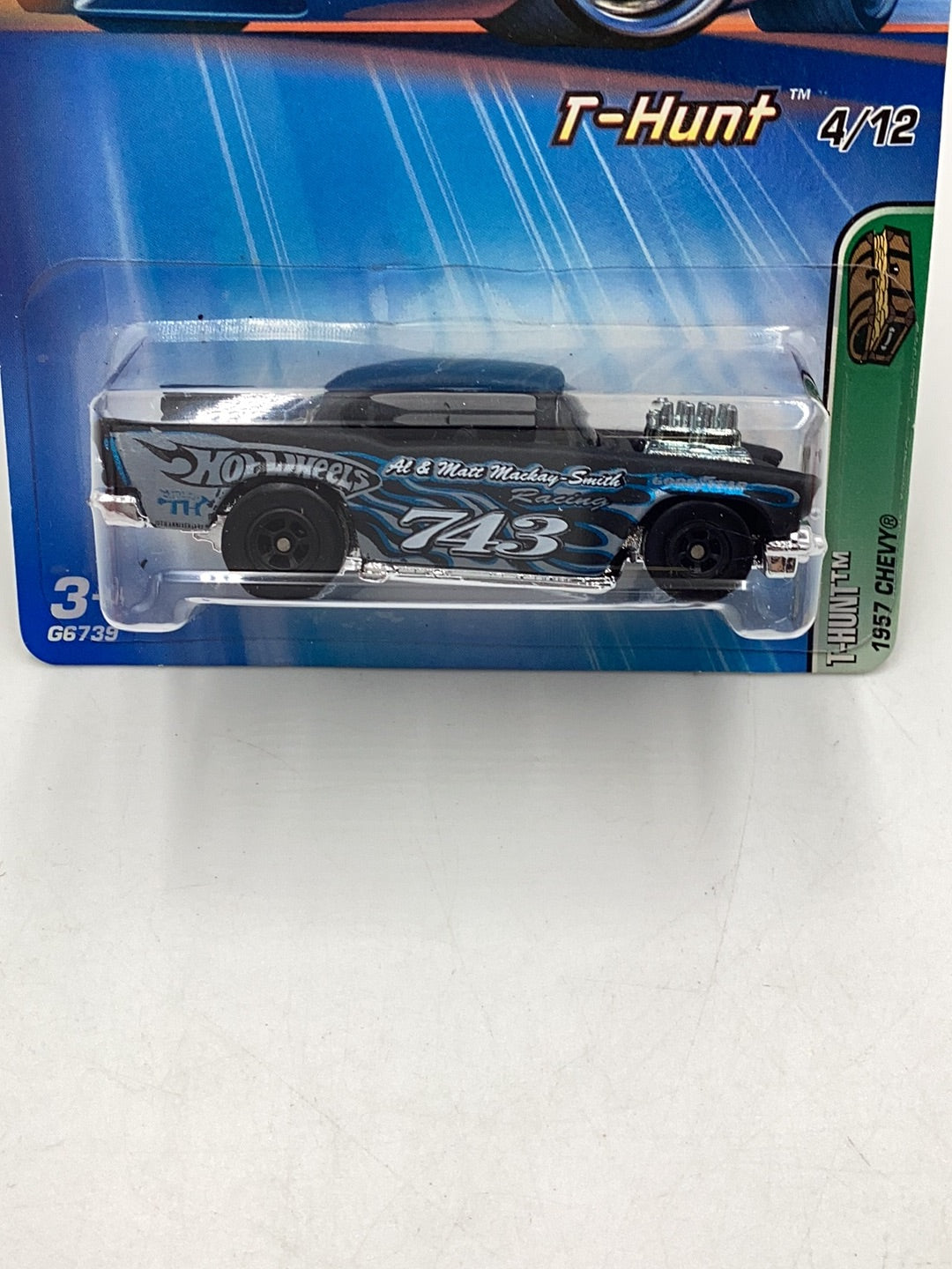 2005 Hot Wheels Treasure Hunt #124 1957 Chevy Black Wheels W/Protector 67D