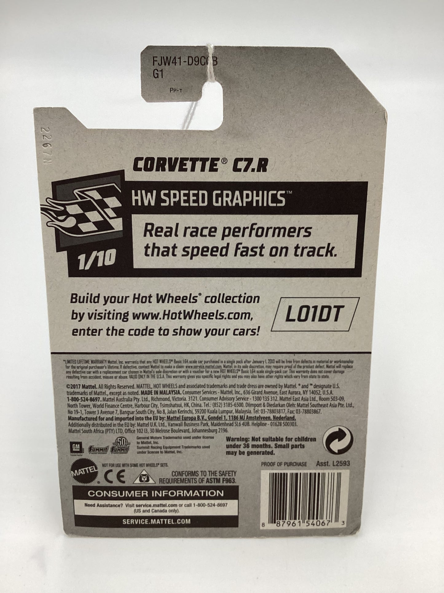 2018 Hot Wheels #27 Corvette C7.R White Summit 1C