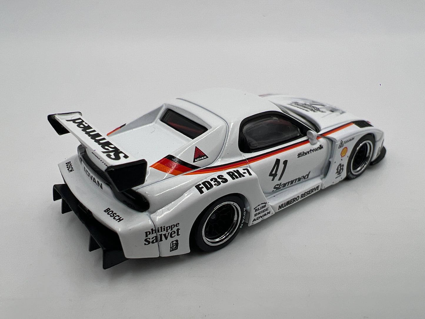 Mini GT #773 MiJo Exclusive Mazda RX-7 LB-Silhouette 41 Numero Reserve White