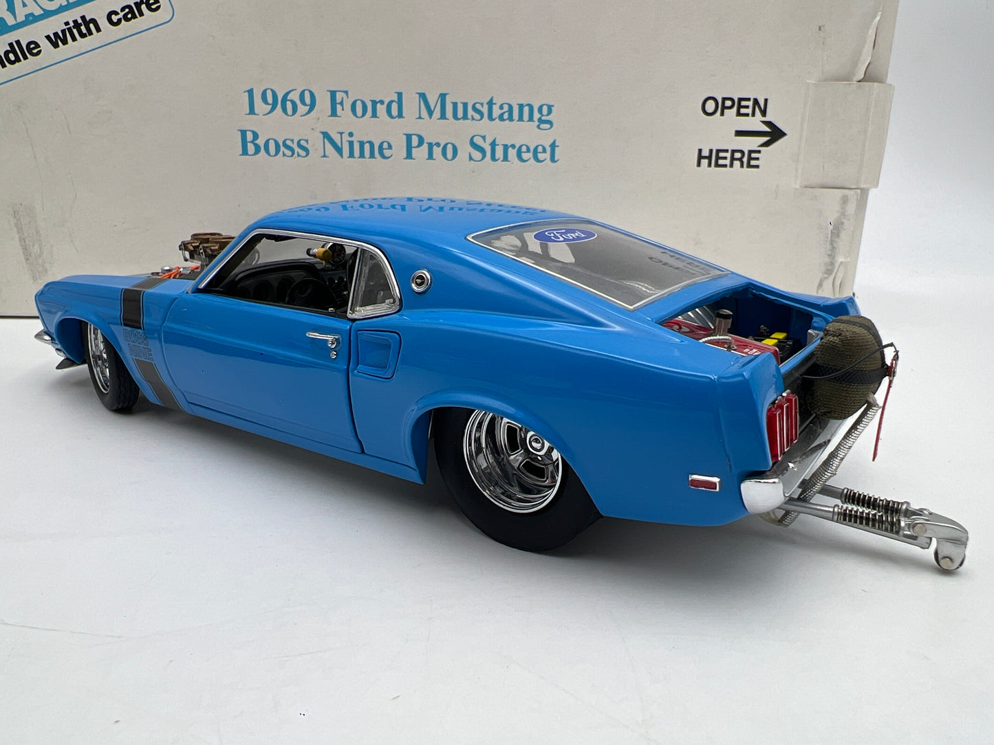 Danbury Mint 1/24 Scale 1969 Ford Mustang Boss Nine Pro Street Blue W/Box VHTF