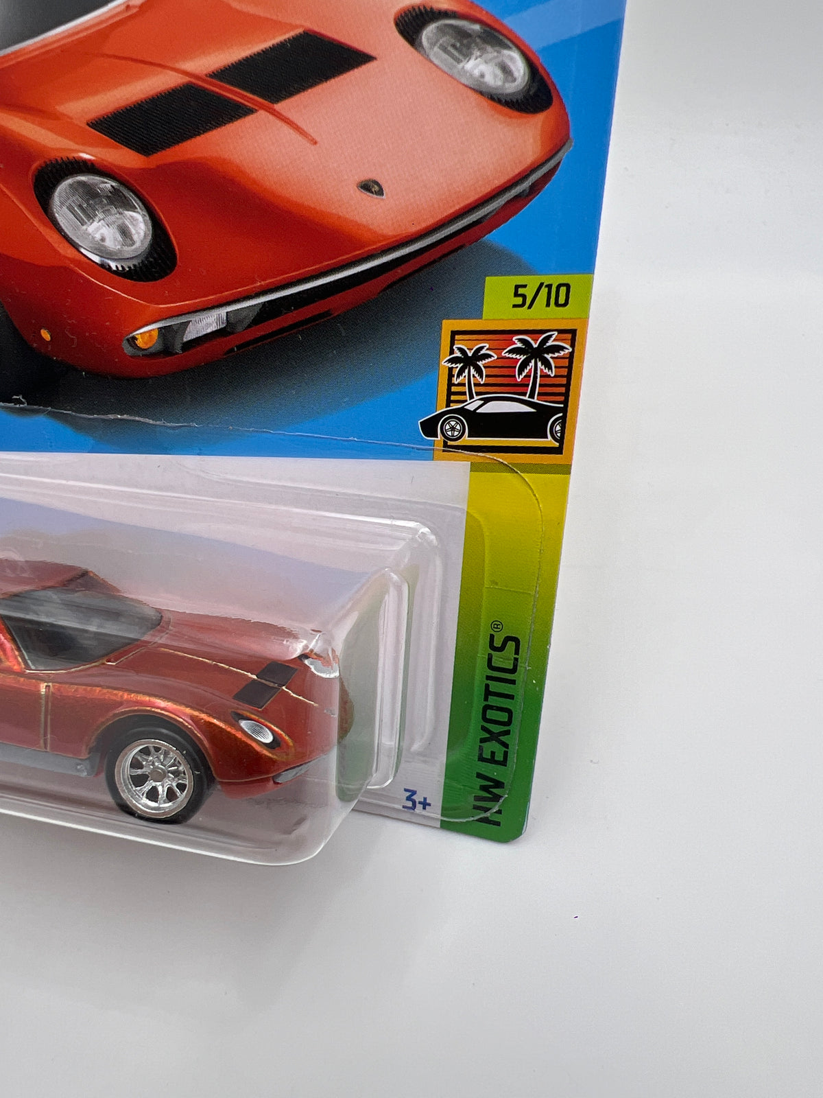 2022 Hot Wheels Super Treasure Hunt #202 71 Lamborghini Miura SV Orange W/Protector