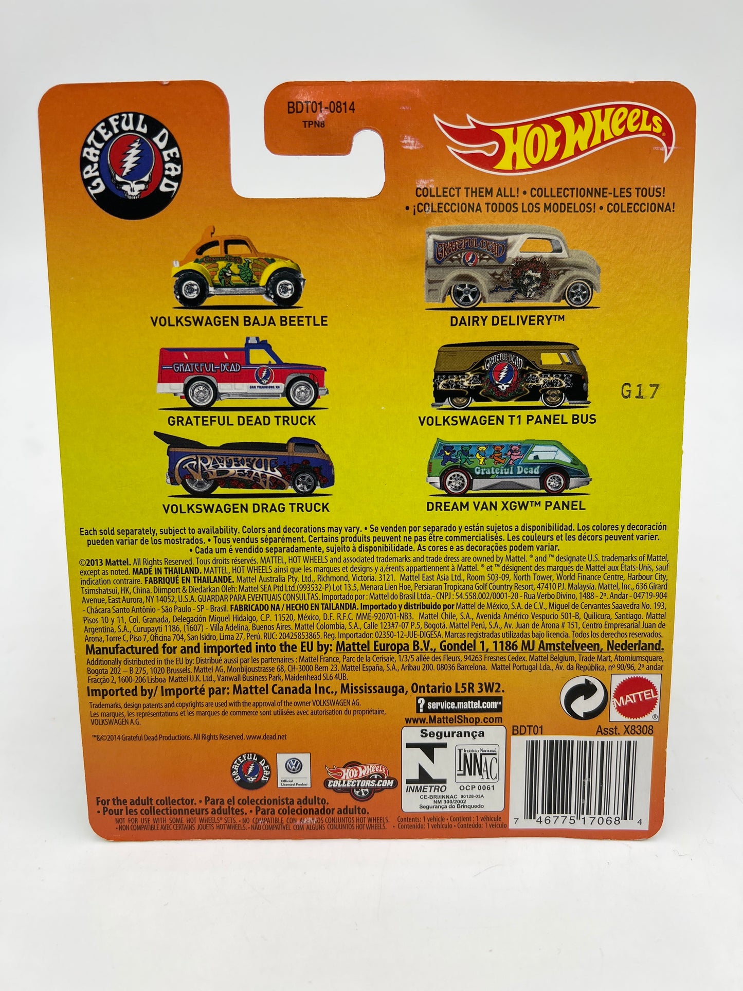 Hot Wheels Pop Culture Grateful Dead Full 6 Car Set W/Protectors VHTF