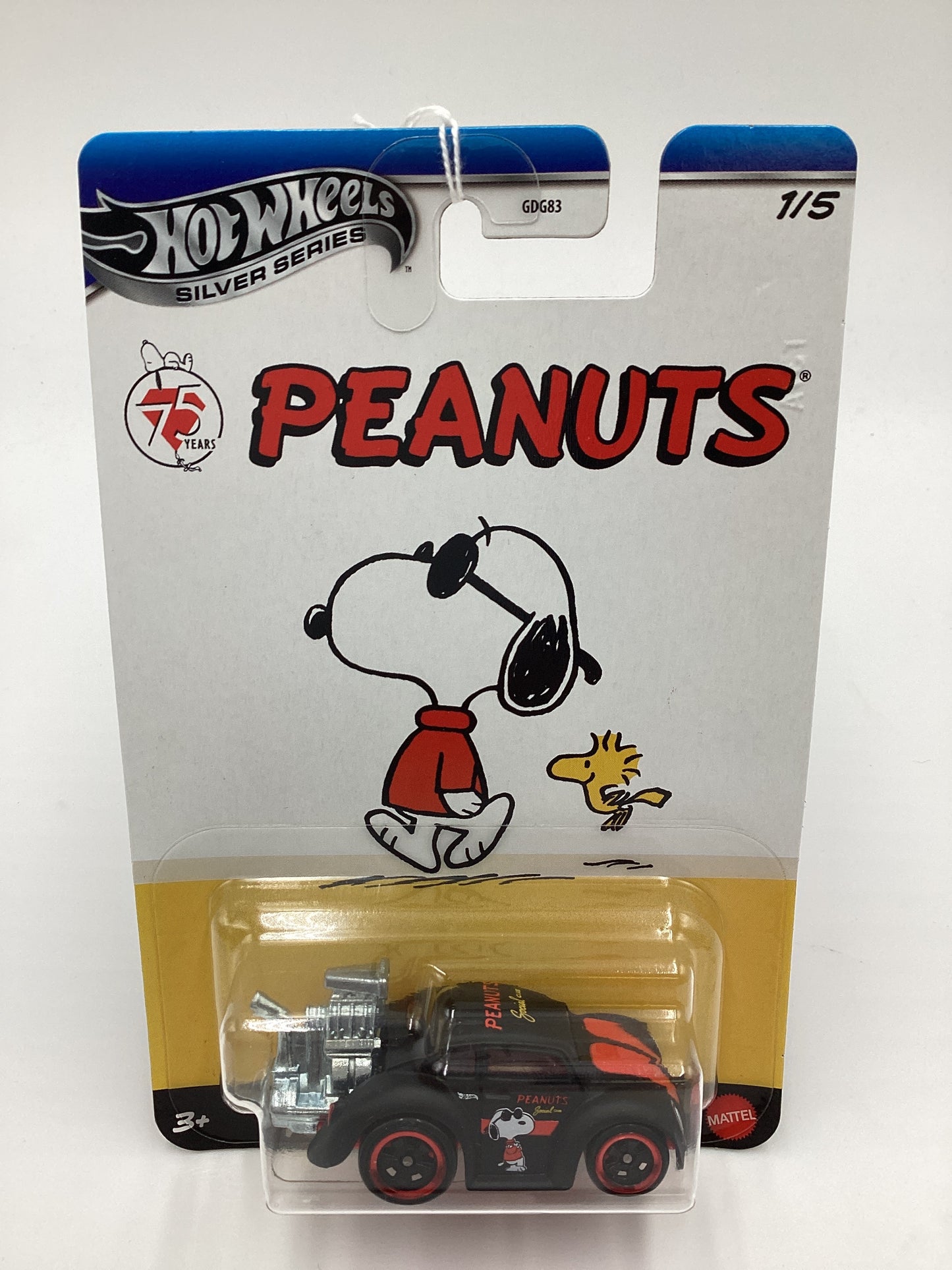 Hot Wheels Silver Series Peanuts 75 Years #1 Volkswagen Beetle Matte Black Snoopy 160K