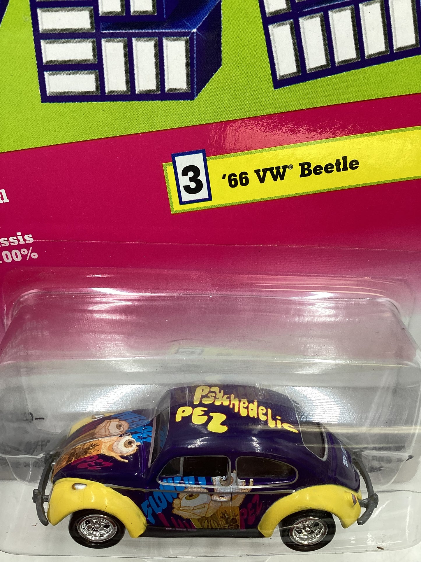 Johnny Lightning Pez #3 66 Volkswagen Beetle Purple