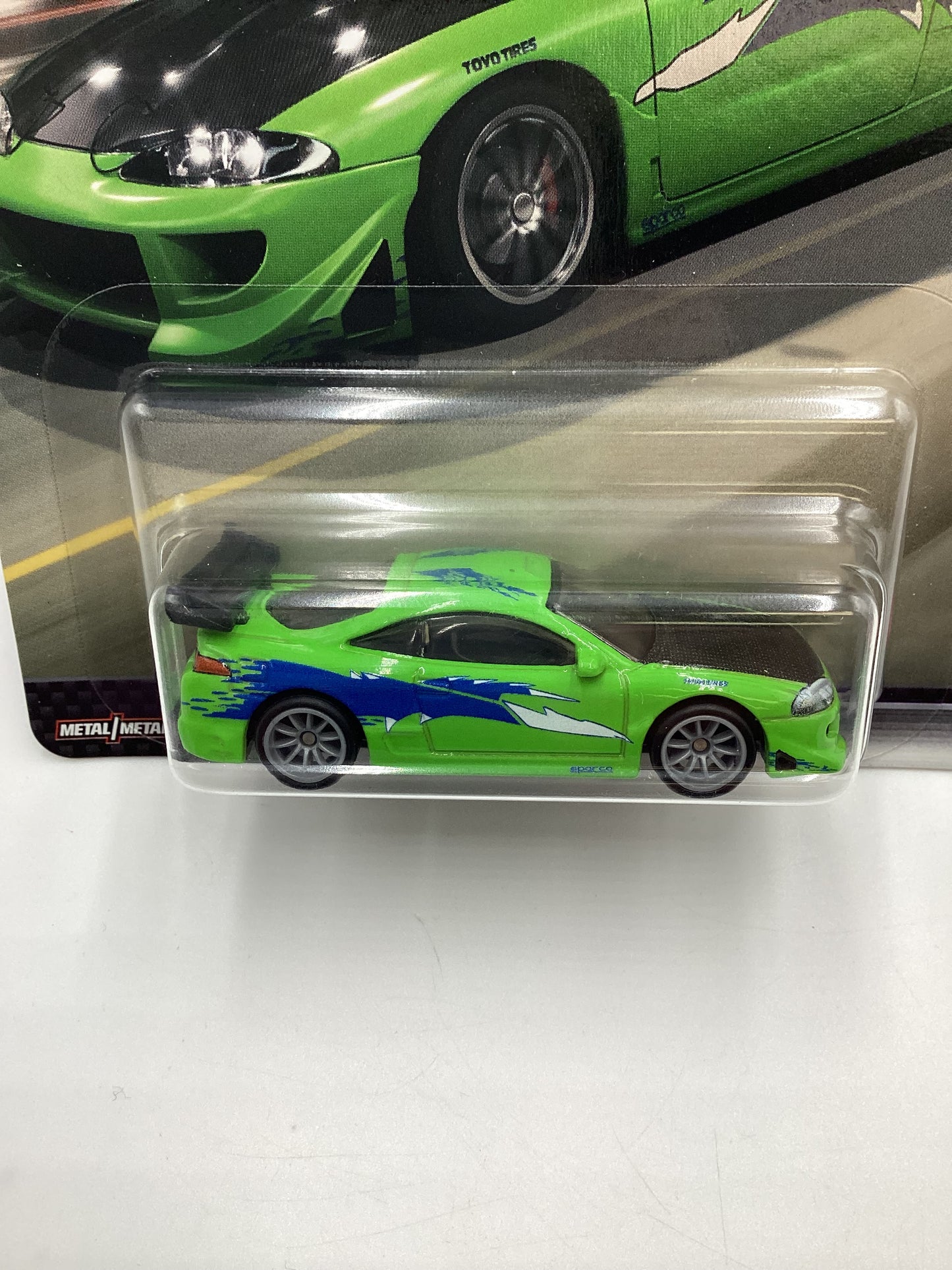 Hot Wheels Premium Fast & Furious Fast Stars #1 Mitsubishi Eclipse Green W/Protector (1)