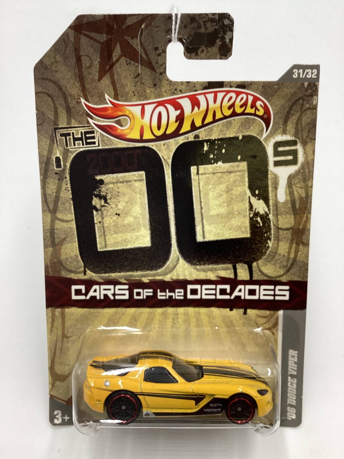 2011 Hot Wheels Cars of the Decades The 00s #31 Dodge Viper Yellow 157C