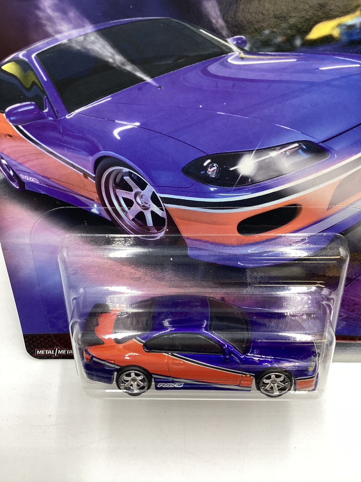 Hot Wheels Premium Fast & Furious Fast Imports #2 Nissan Silvia S15 Blue/Orange W/Protector