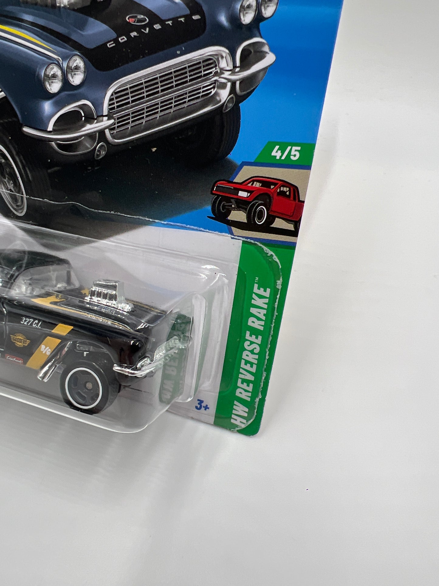 2025 Hot Wheels J Case Super Treasure Hunt #182 62 Corvette Gasser W/Protector