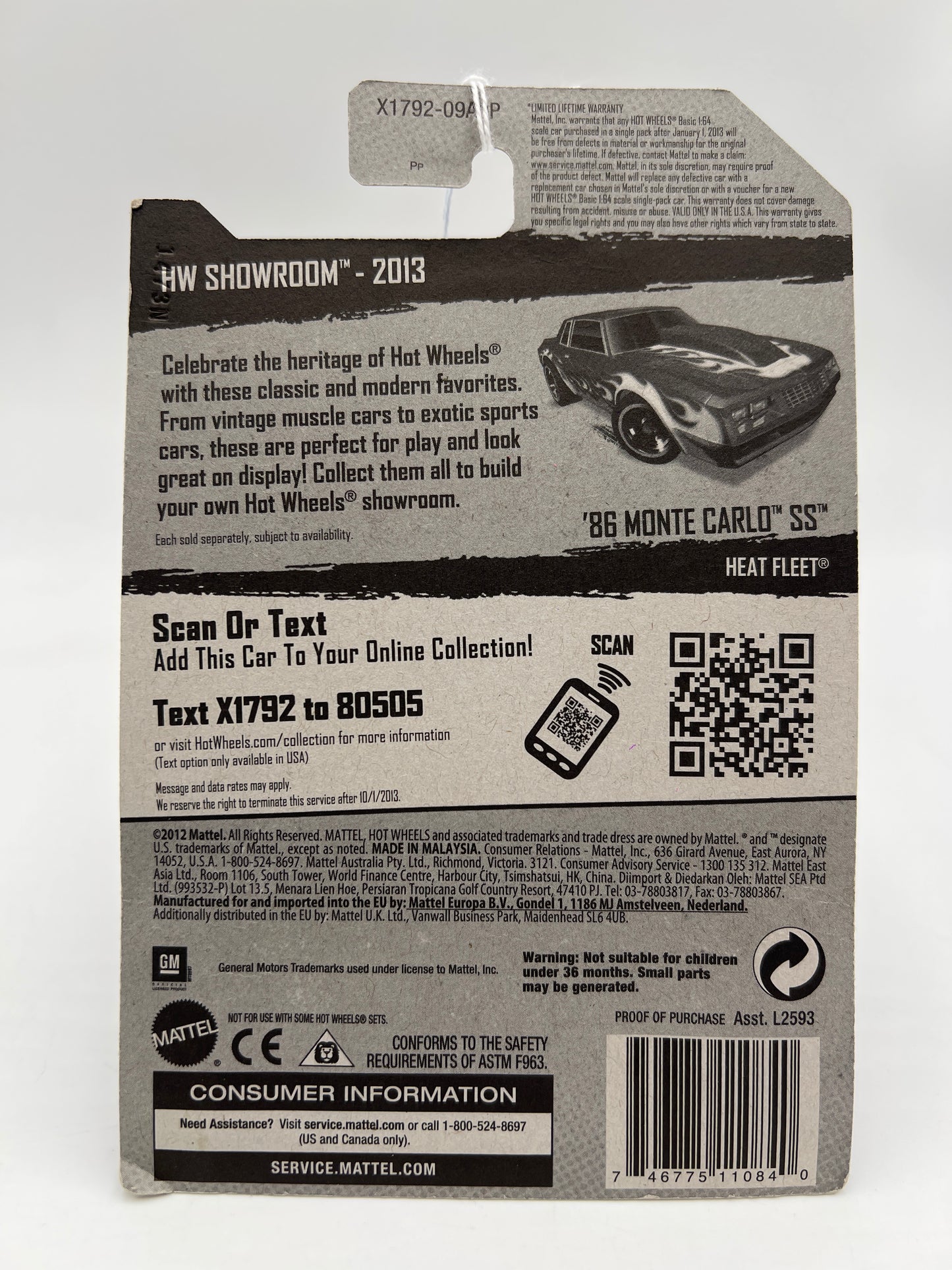 2013 Hot Wheels HW Showroom #216 86 Monte Carlo SS 4C
