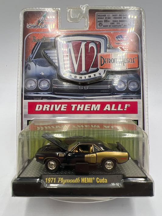 M2 Machines Premium Edition Detroit Muscle CHASE 1971 Plymouth Hemi Cuda Black/Gold VHTF 10-17
