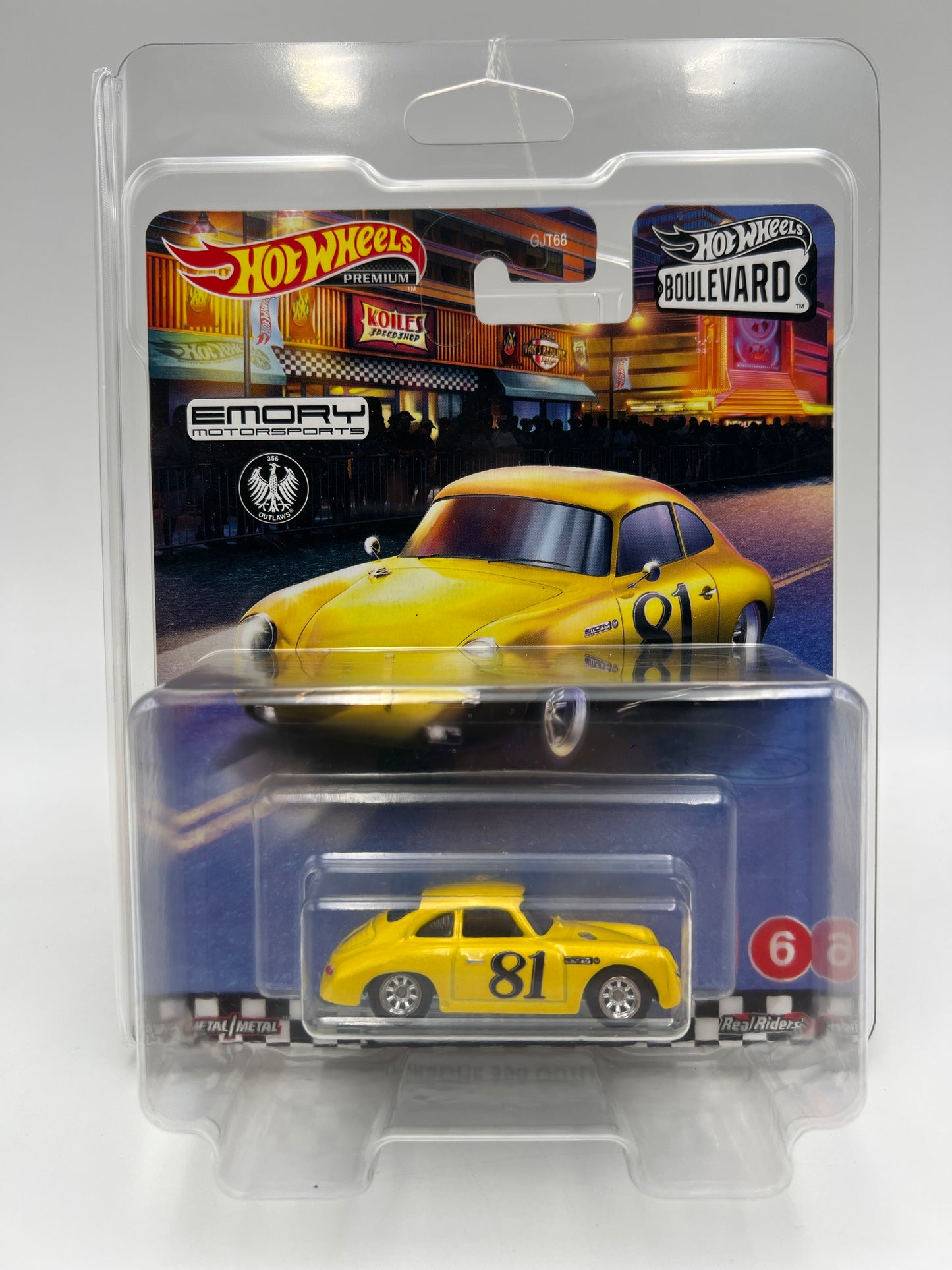 Hot Wheels Premium Boulevard #6 Porsche 356 Outlaw Yellow W/Protector