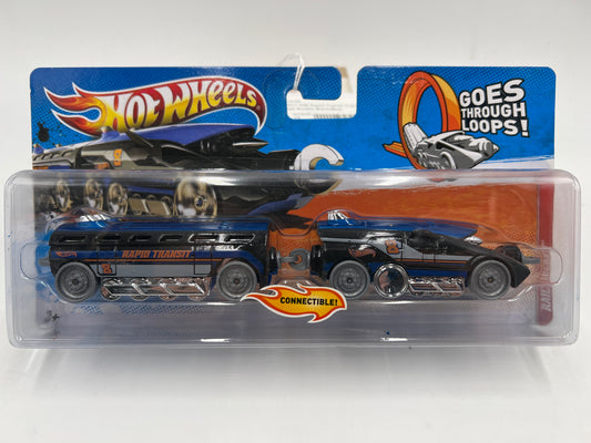 2011 Hot Wheels Rapid Transit Trains Rail Rocket Black/Blue 116A