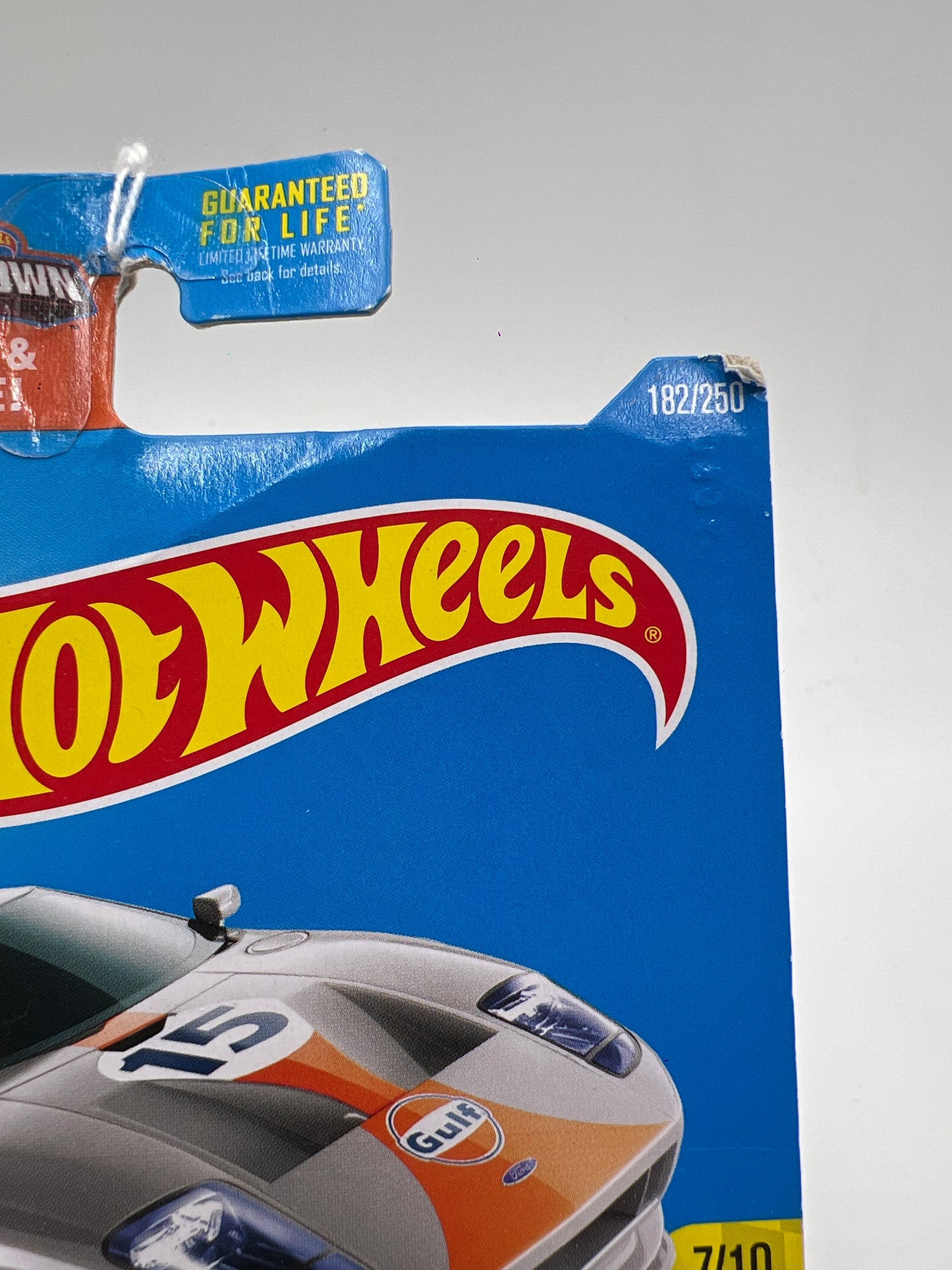 2016 Hot Wheels Walmart Exclusive Zamac #182 Ford GT Gulf Bad Card 145C