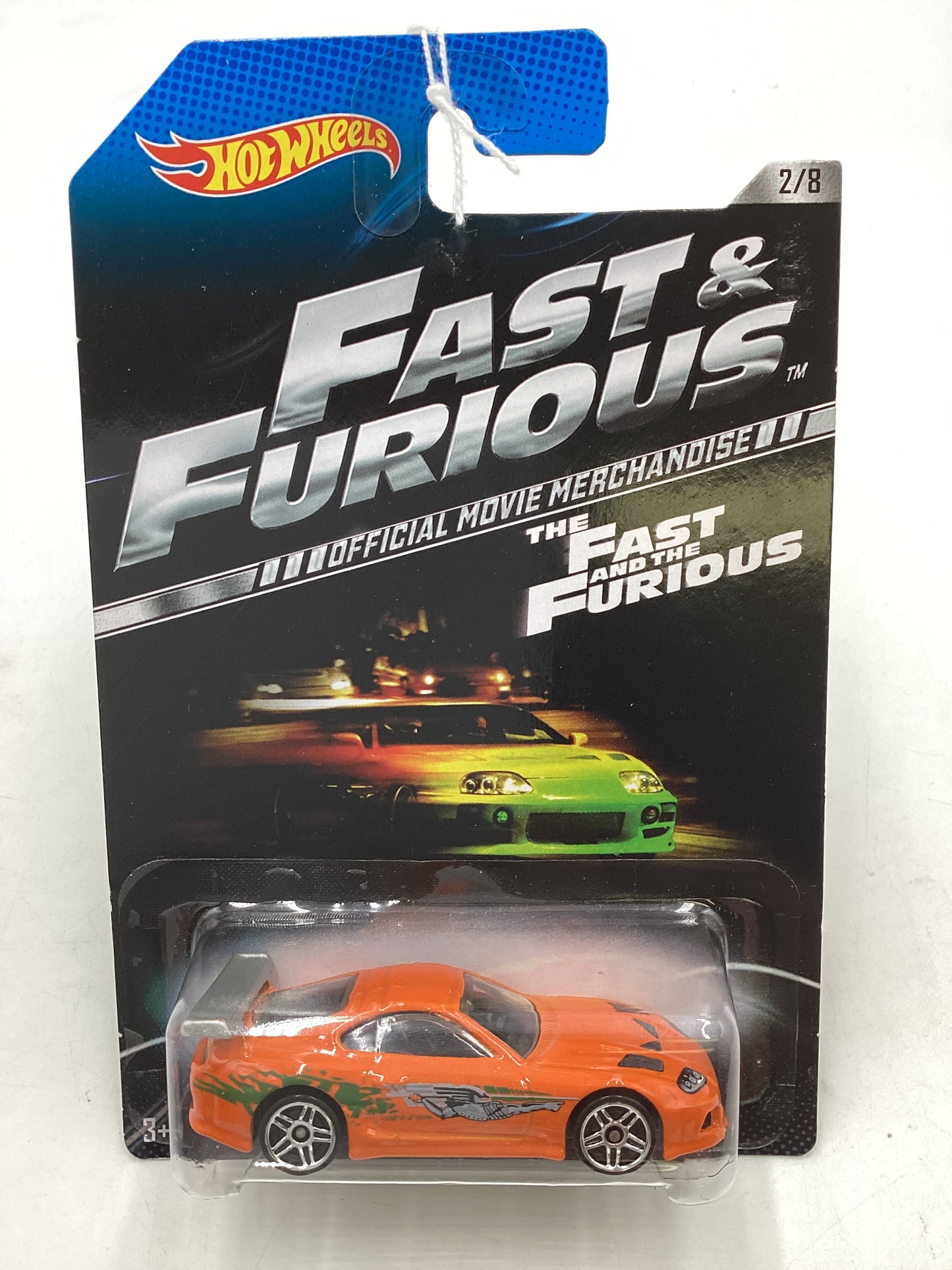 Hot wheels 2013 Fast and furious #2 Toyota Supra silver wing w/protector 70A