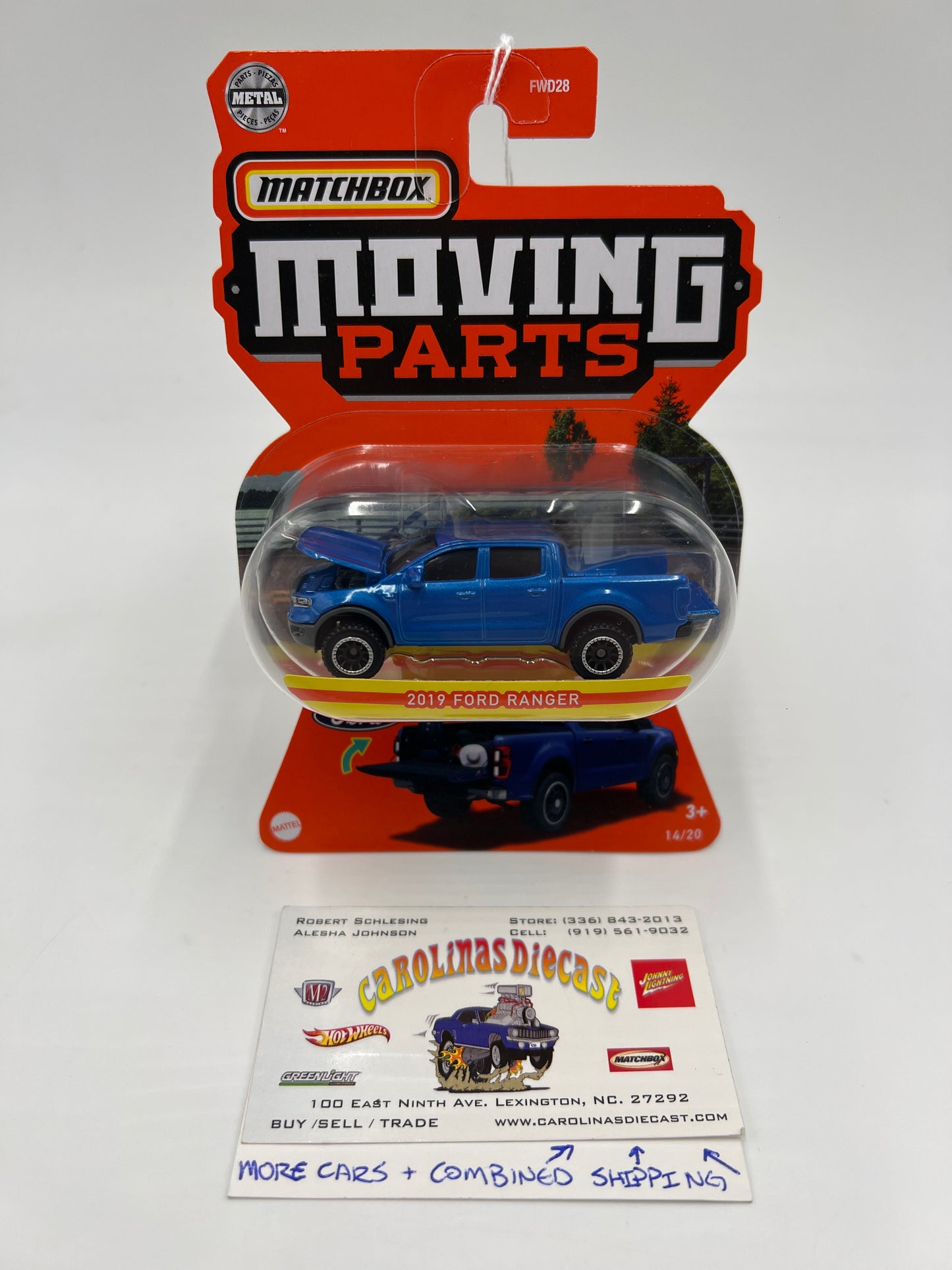 Matchbox Moving Parts #14 2019 Ford Ranger Blue 168G