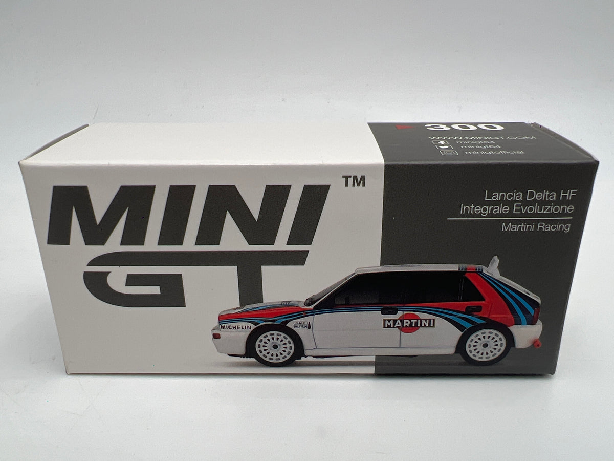 Mini GT #300 MiJo Exclusive Martini Racing Lancia Delta HF Integrale Evoluzione