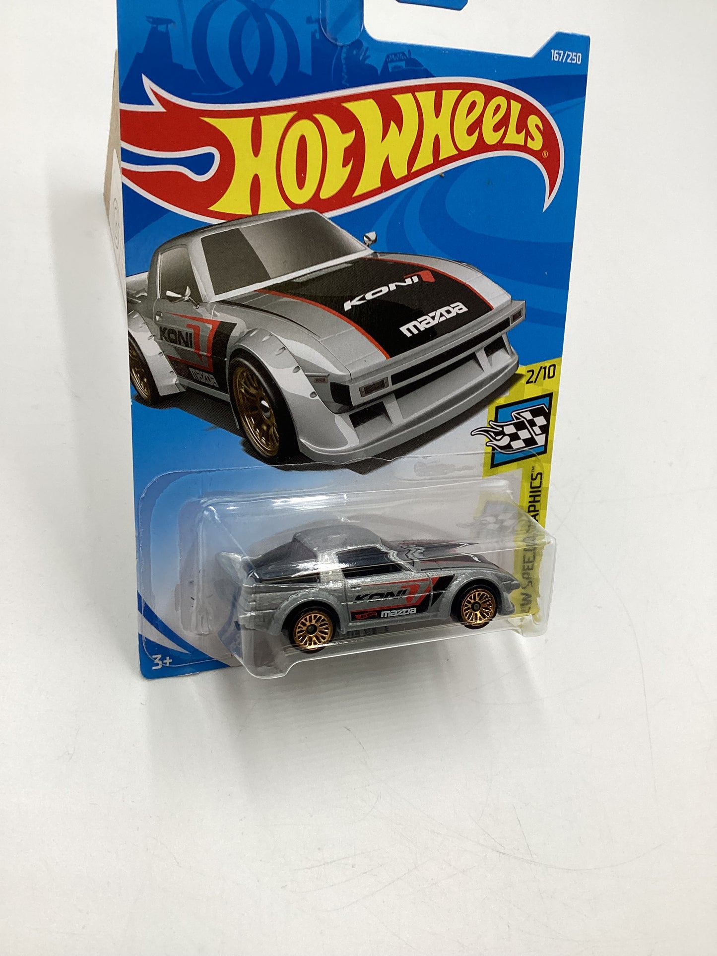 2019 Hot Wheels Speed Graphics #167 Mazda RX-7 Silver 83H