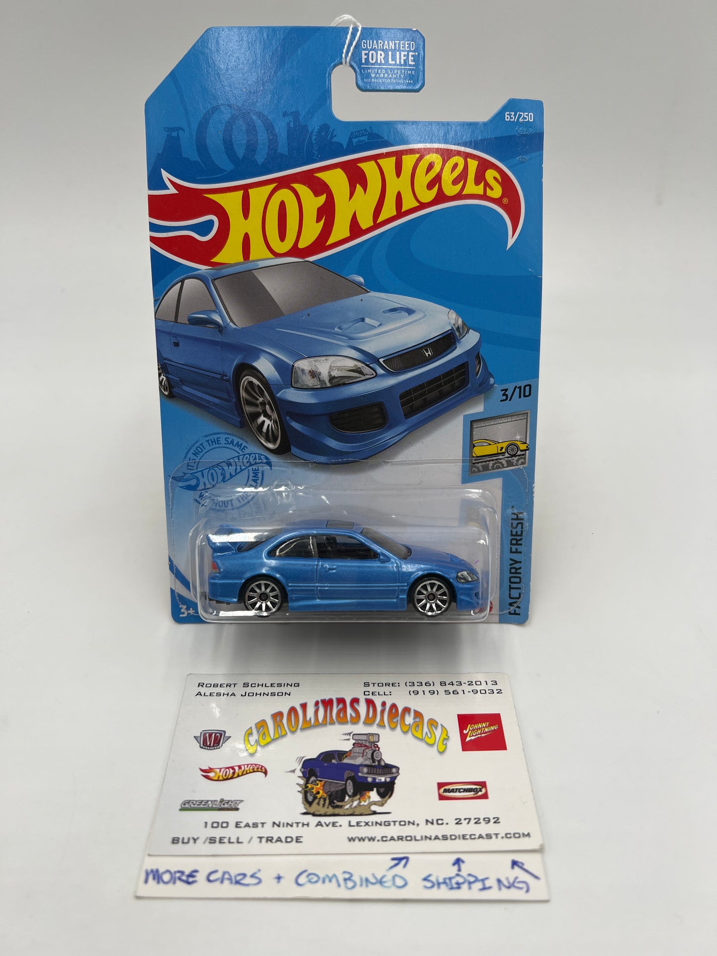 2021 Hot Wheels Factory Fresh #63 Honda Civic Si Blue Card Not Perfect 78A