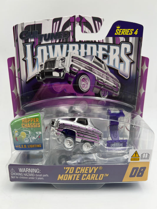 MGA Car Tuned Series 4 Show Glow Lowriders #8 70 Chevy Monte Carlo Silver/Purple