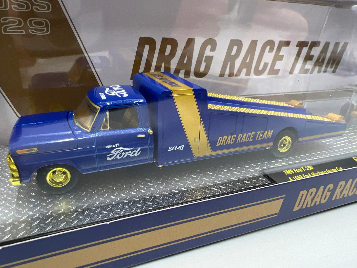 M2 Machines SEMA 2023 CHASE 1/600 Drag Race Team 1969 Ford F-350 & 1969 Ford Mustang Funny Car W/Card FL01
