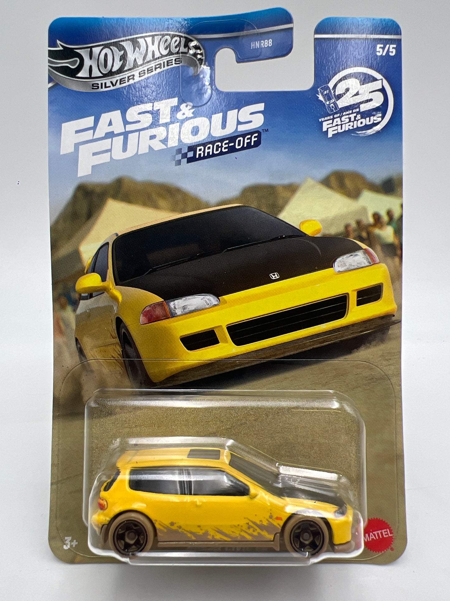2026 Hot Wheels Silver Series Fast & Furious Race Off #5 Honda Civic EG Yellow 73C
