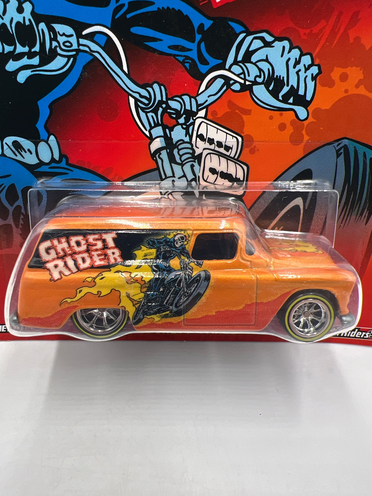 Hot Wheels Premium Marvel Ghost Rider 55 Chevy Panel Orange 264A