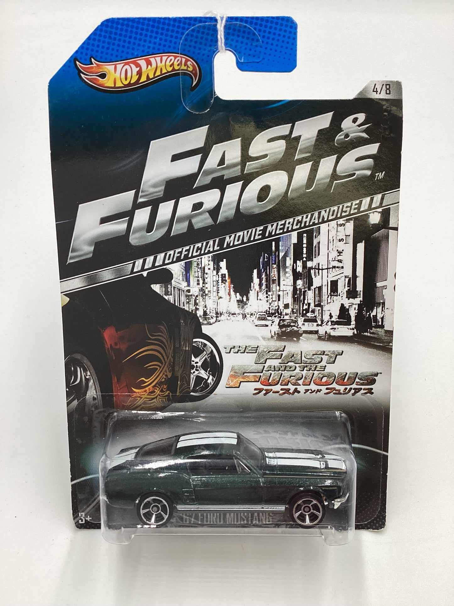 2013 Hot Wheels Fast and Furious #4 67 Ford Mustang Green Card Not Perfect 73G
