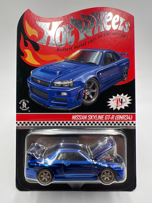 Hot Wheels RLC Nissan Skyline GT-R BNR34 Blue #8483/12500 W/Protector