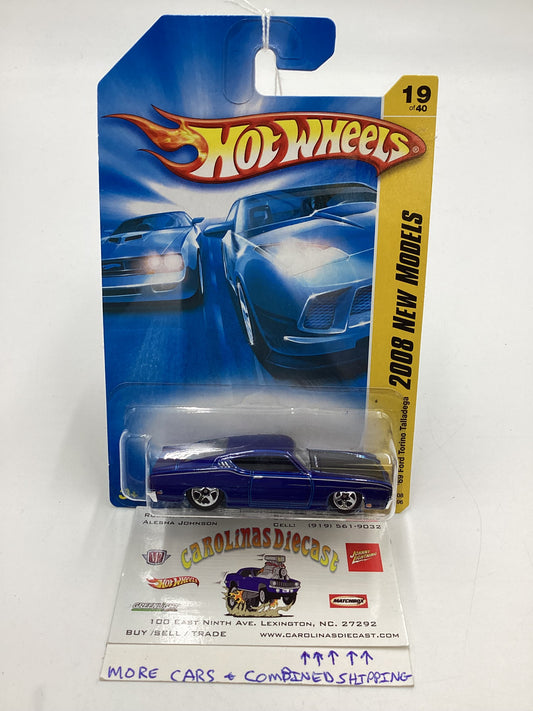 2008 Hot Wheels New Models #19 69 Ford Torino Talledega Blue 27C