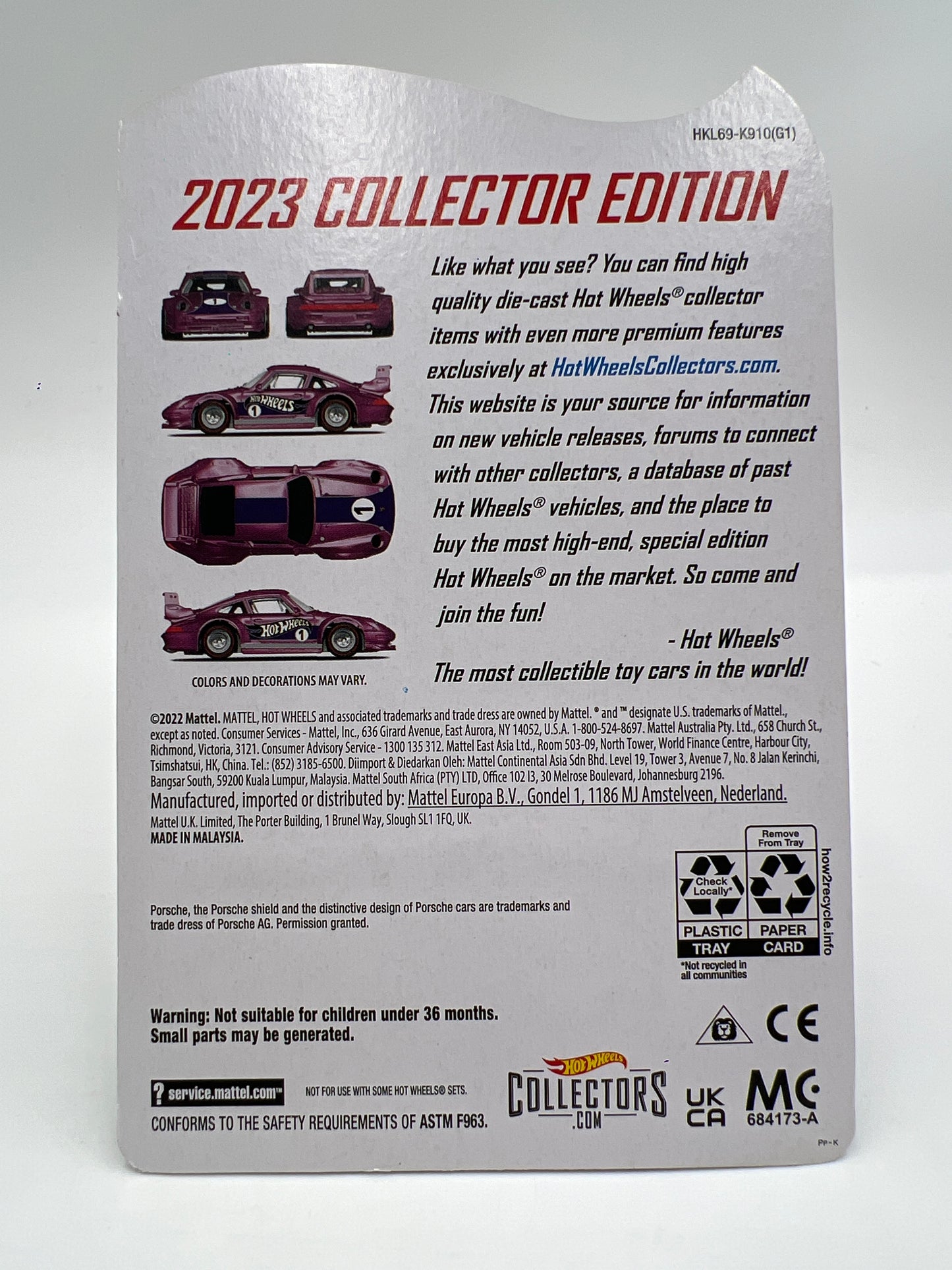 2023 Hot Wheels Dollar General Mail In #1 Porsche 993 GT2 Purple W/Protector
