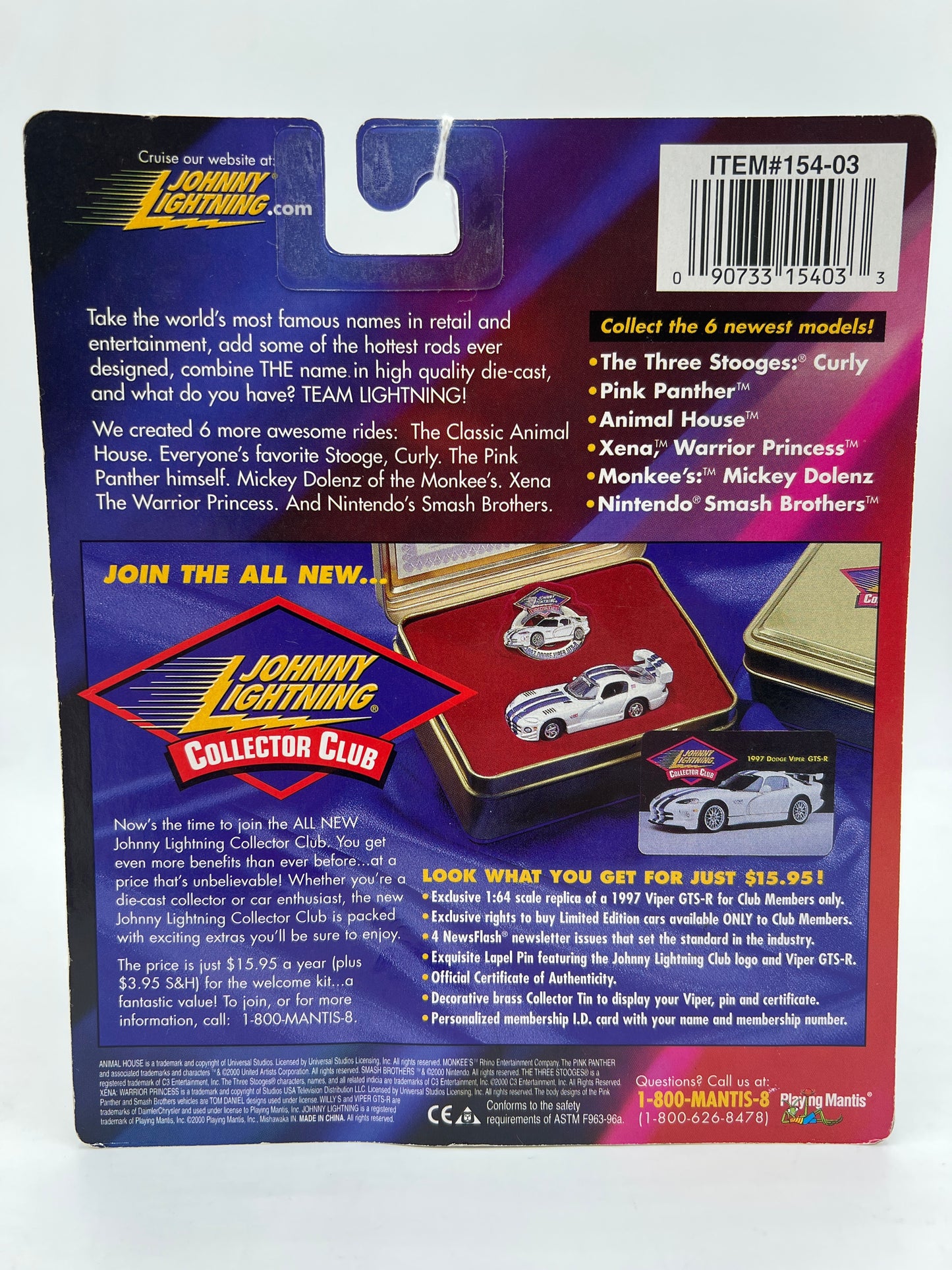 Johnny Lightning White Lightning Chase Team Lightning Nintendo Smash Brothers Trouble Maker Blue