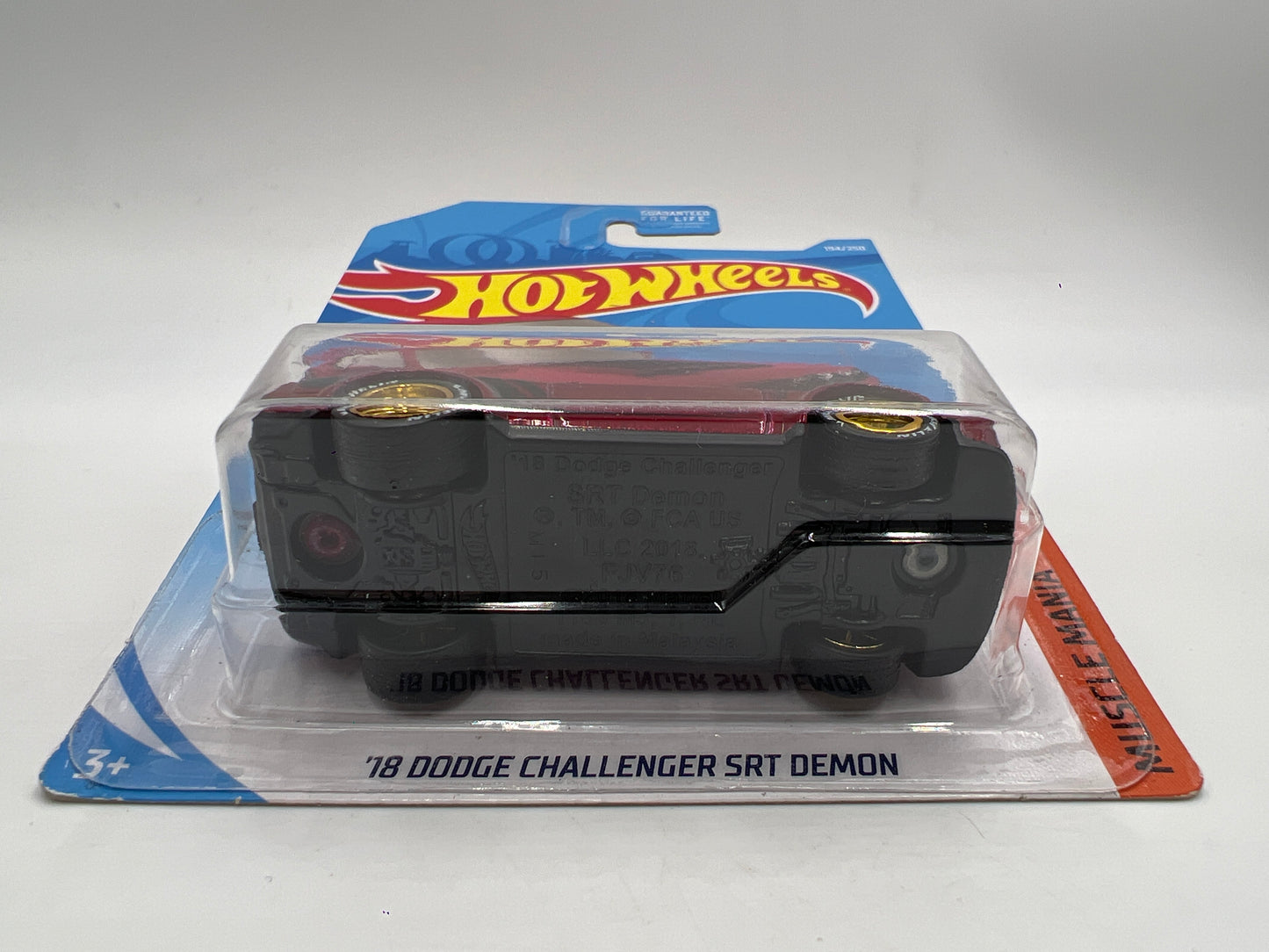 Hot Wheels 18 Dodge Challenger SRT Demon Red Wheel Swap Custom On Card W/Protector SR