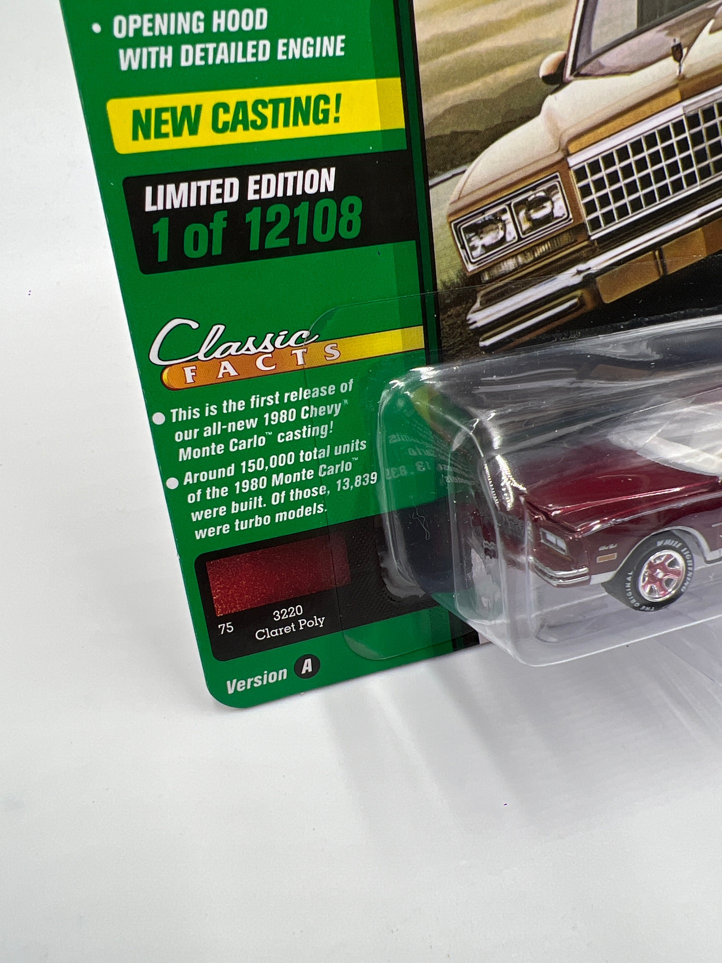 Johnny Lightning Classic Gold White Lightning Chase 1980 Chevy Monte Carlo Dark Red