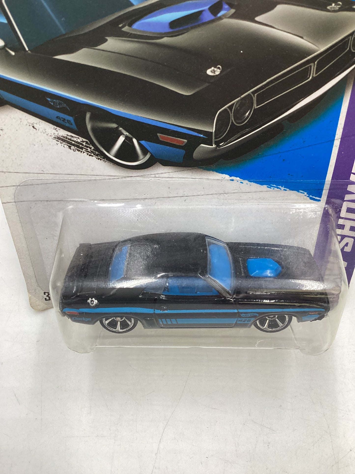 2013 Hot Wheels #222 71 Dodge Challenger Black 39D