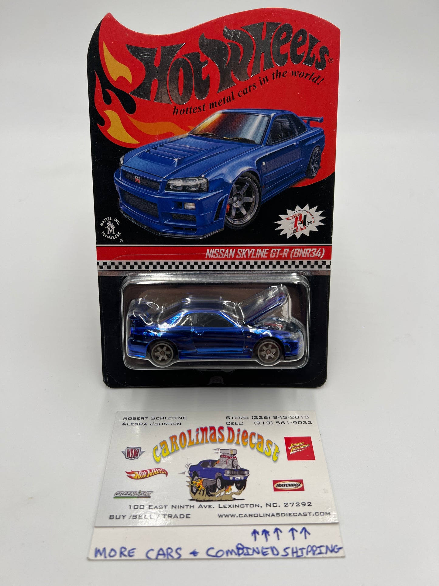 2019 Hot Wheels RLC #10433/12500 Nissan Skyline GT-R BNR34 Blue W/Protector