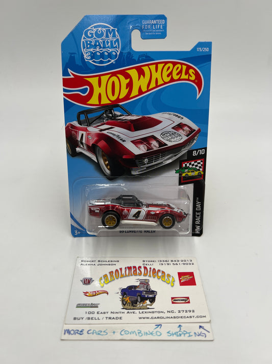 2019 Hot Wheels Super Treasure Hunt #173 69 Corvette Racer Red W/Protector