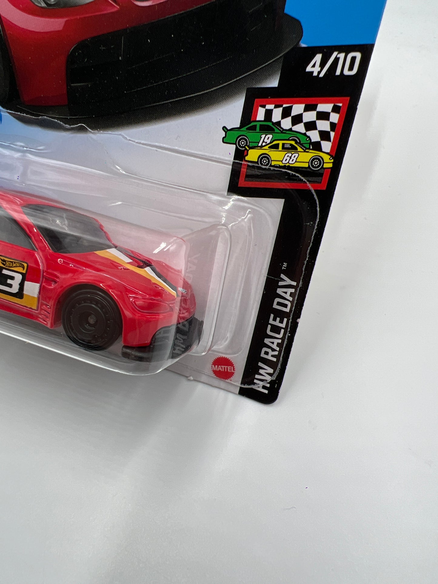 2021 Hot Wheels HW Race Day #57 BMW M3 GT2 Red J-Hook Crease 109C