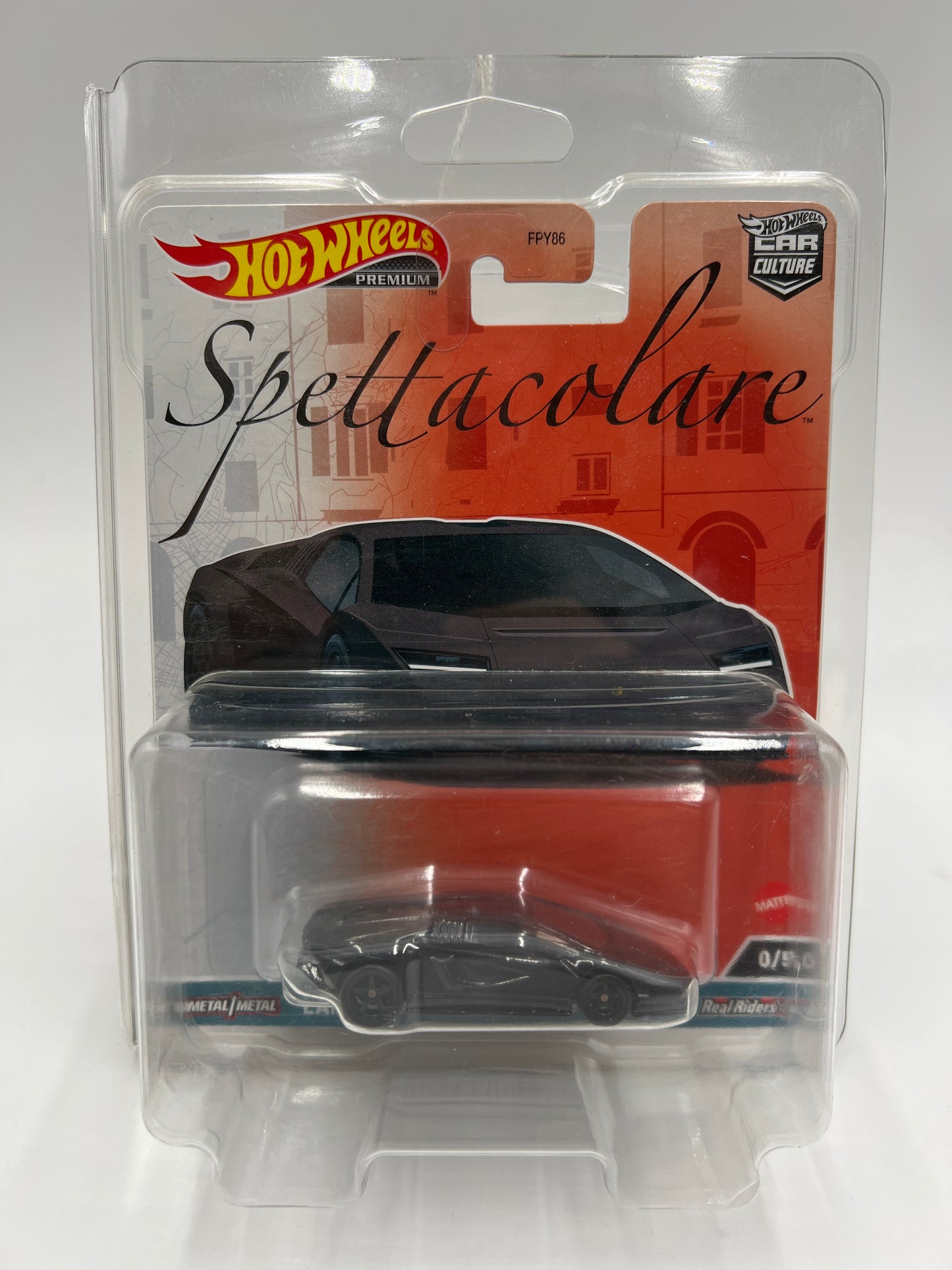 Hot Wheels Premium Car Culture Spettacolare CHASE #0 Lamborghini Countach LPI 800-4 Black W/Protector