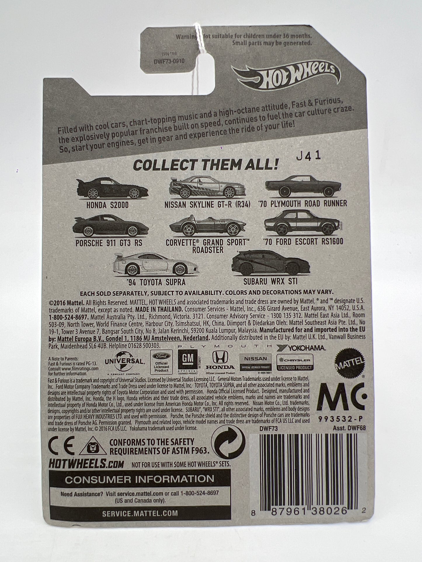 Hot Wheels Fast and Furious #3 70 Plymouth Road Runner Gray 69H